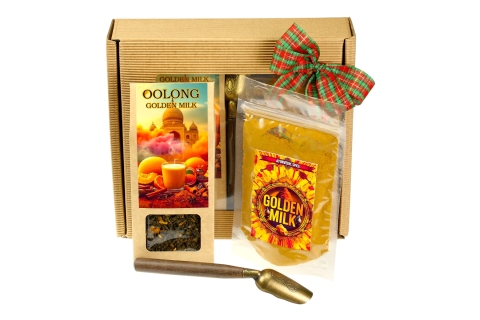 Zestaw Prezentowy GOLDEN MILK (ZŁOTE MLEKO) Herbata Łyżeczka|Haldi Ka Doodh